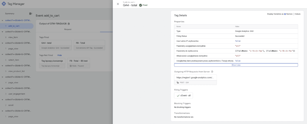 tag ga4 w debug view server side