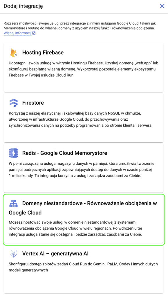Cloud Run - typy integracji domen