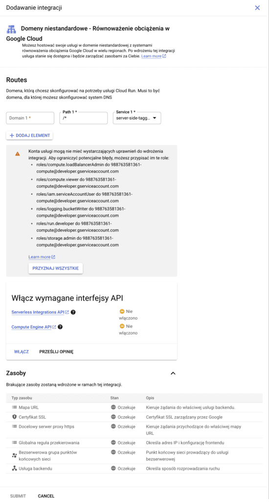 konfiguracja domeny nistandardowej w Cloud Run